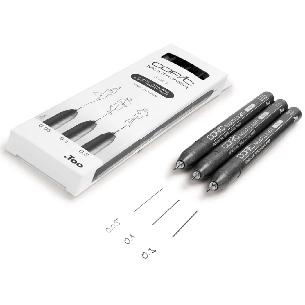 Multiliner Classic 3-set Black Fine