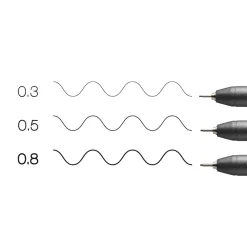 Multiliner Classic 3-set Black Medium