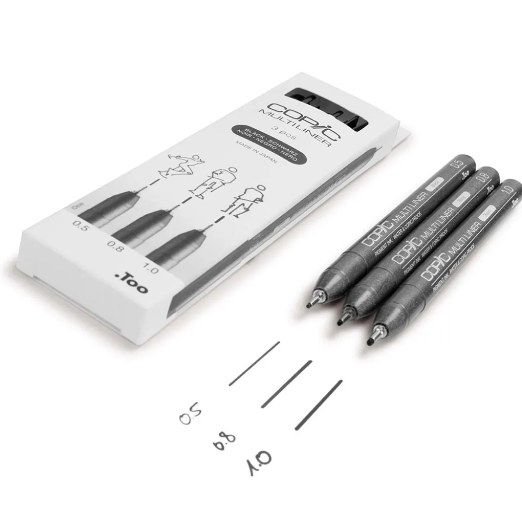 Multiliner Classic 3-set Black Broad