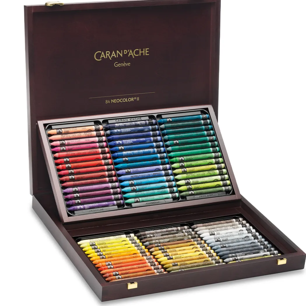 Neocolor II Aquarelle 84-set i träskrin
