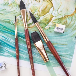 Neptune Syntetpensel kort skaft Aquarelle Flat St 3/4
