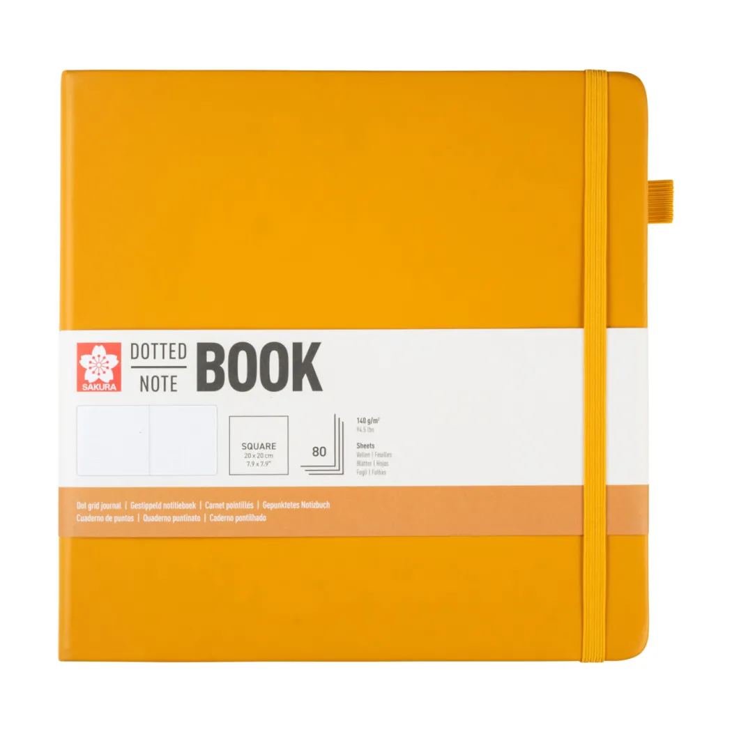 Notebook 20x20 cm Hard Cover Japanese Kerria Dotted