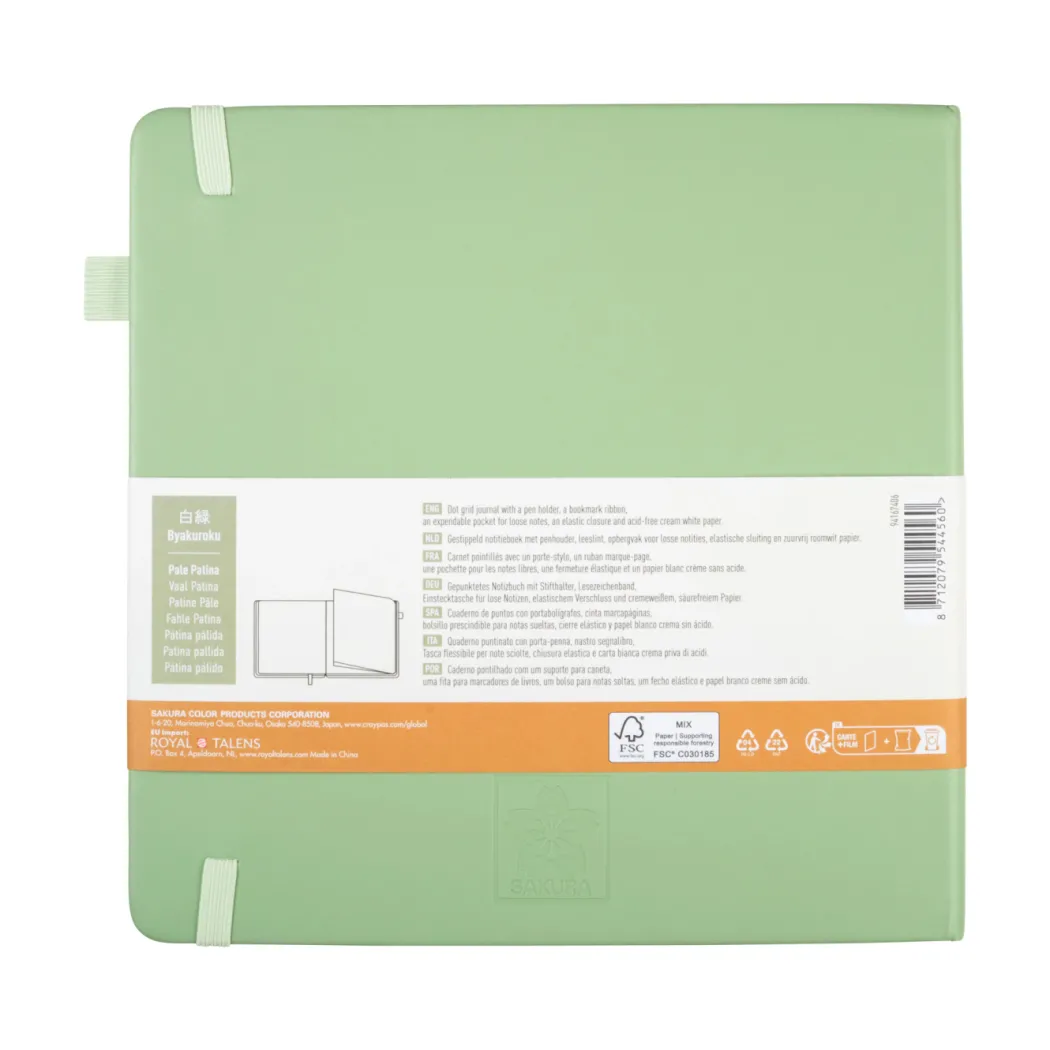 Notebook 20x20 cm Hard Cover Pale Patina Dotted