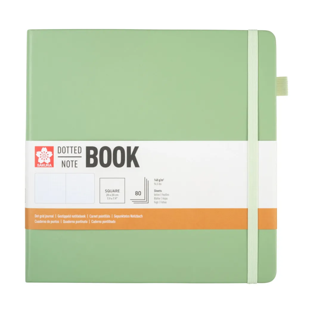 Notebook 20x20 cm Hard Cover Pale Patina Dotted