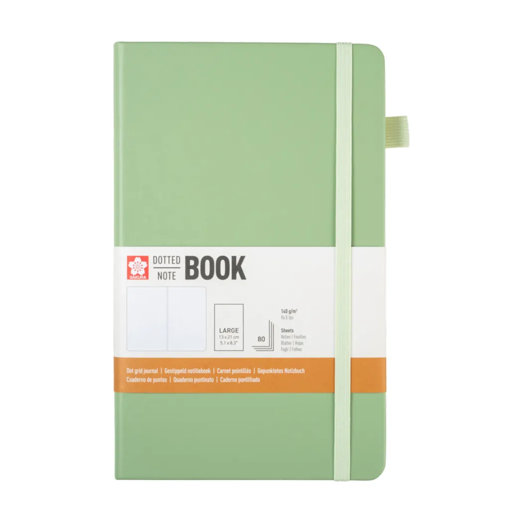 Notebook 13x21 cm Hard Cover Pale Patina Dotted