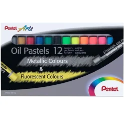 Oljepastell Fluo & Metallic 12-set
