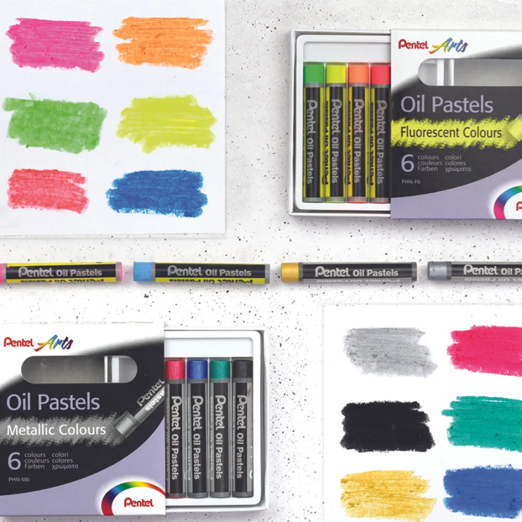 Oljepastell Fluo & Metallic 12-set