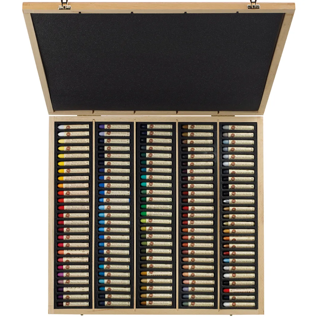 Oljepastell 5ml 120-set Träskrin
