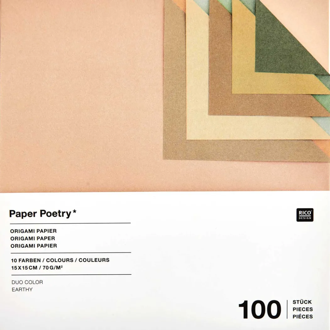 Origamipapper Duo Colour Earthy 15x15 cm 100 ark