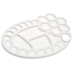 Oval plastpalett Blomma
