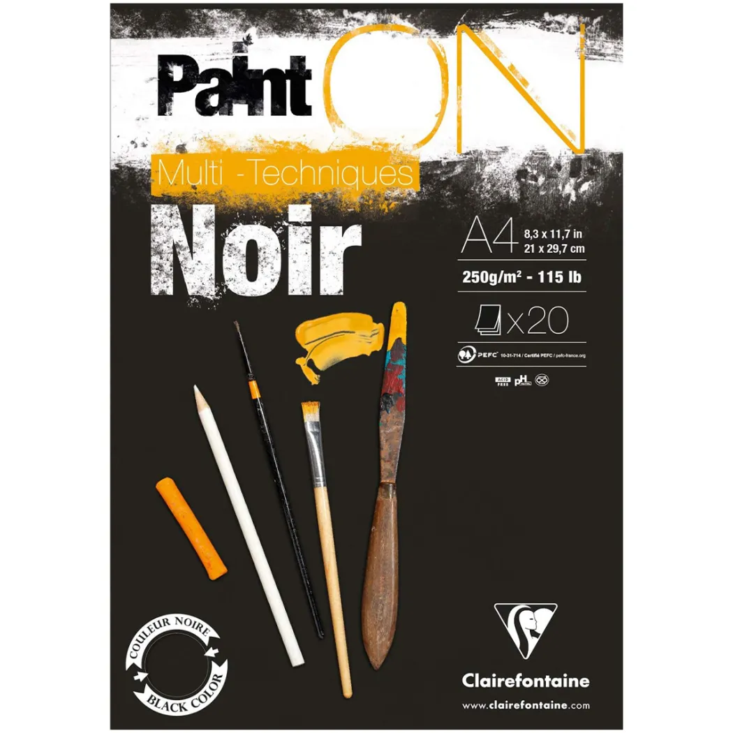 Paint'ON Konstnärsblock Black Noir A4
