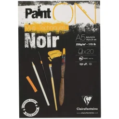 Paint'ON Konstnärsblock Black Noir A5