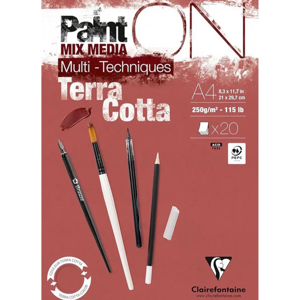 Paint'ON Konstnärsblock Terracotta A4