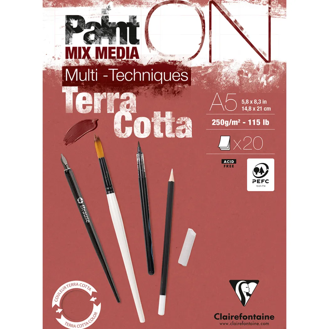 Paint'ON Konstnärsblock Terracotta A5