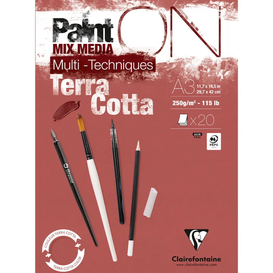 Paint'ON Konstnärsblock Terracotta A3