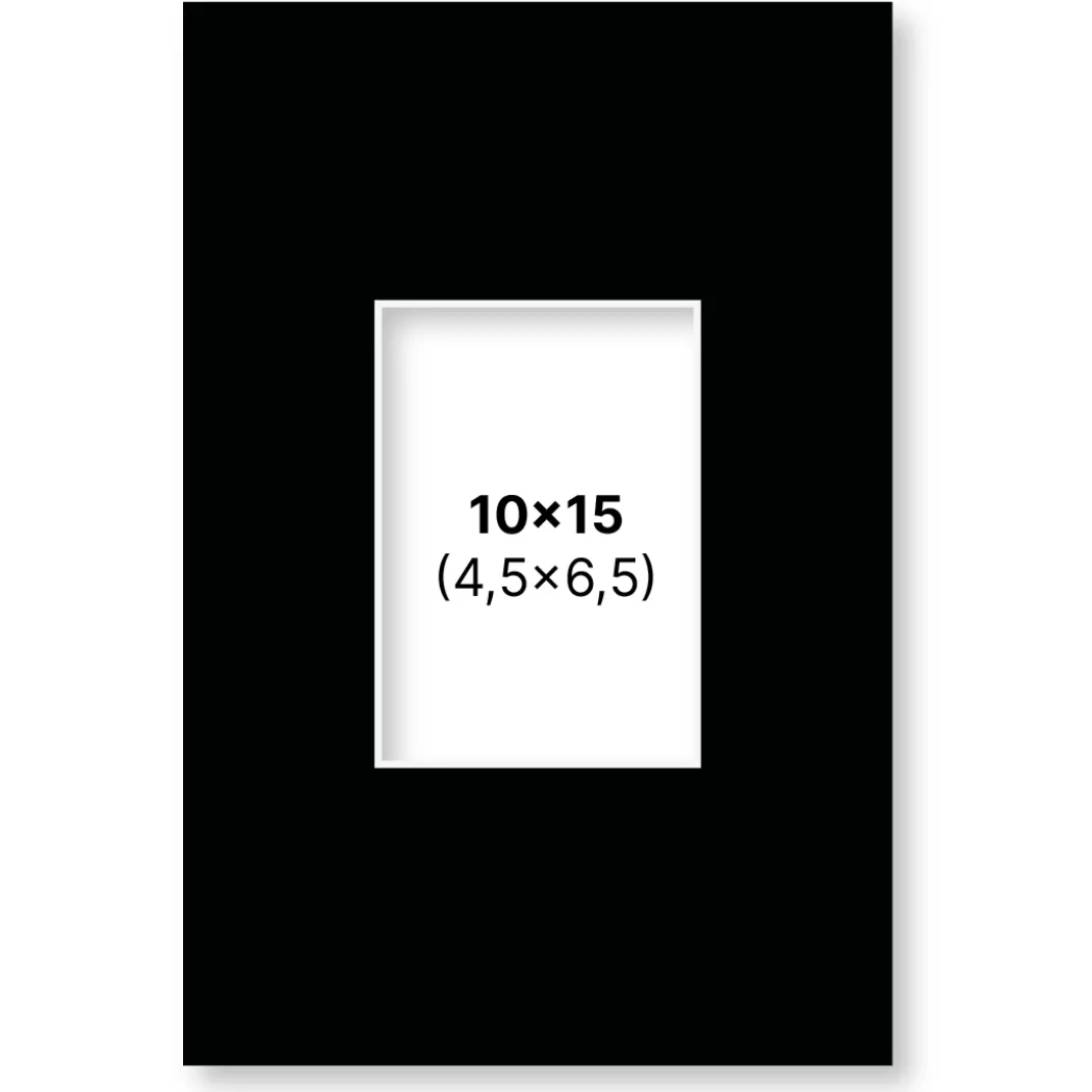 Passepartout Svart 10x15 cm