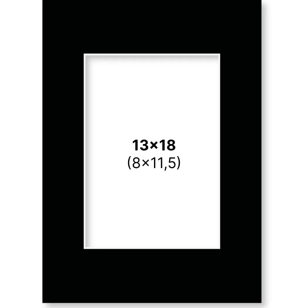 Passepartout Svart 13x18 cm