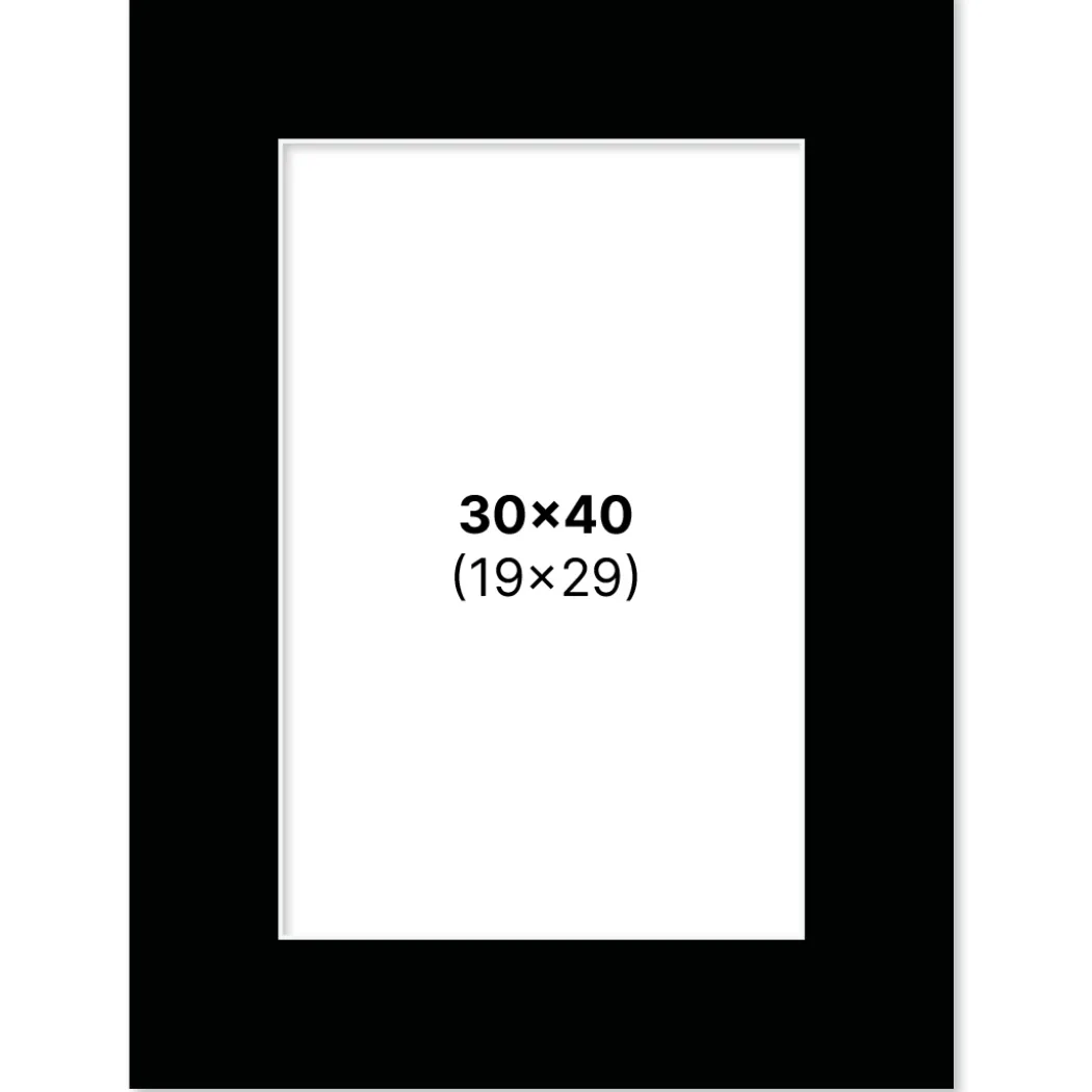 Passepartout Svart 30x40 cm