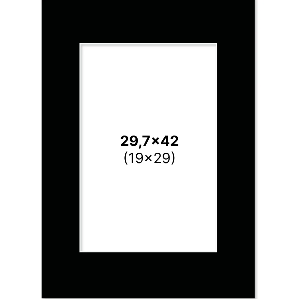 Passepartout Svart 29,7x42 cm A3