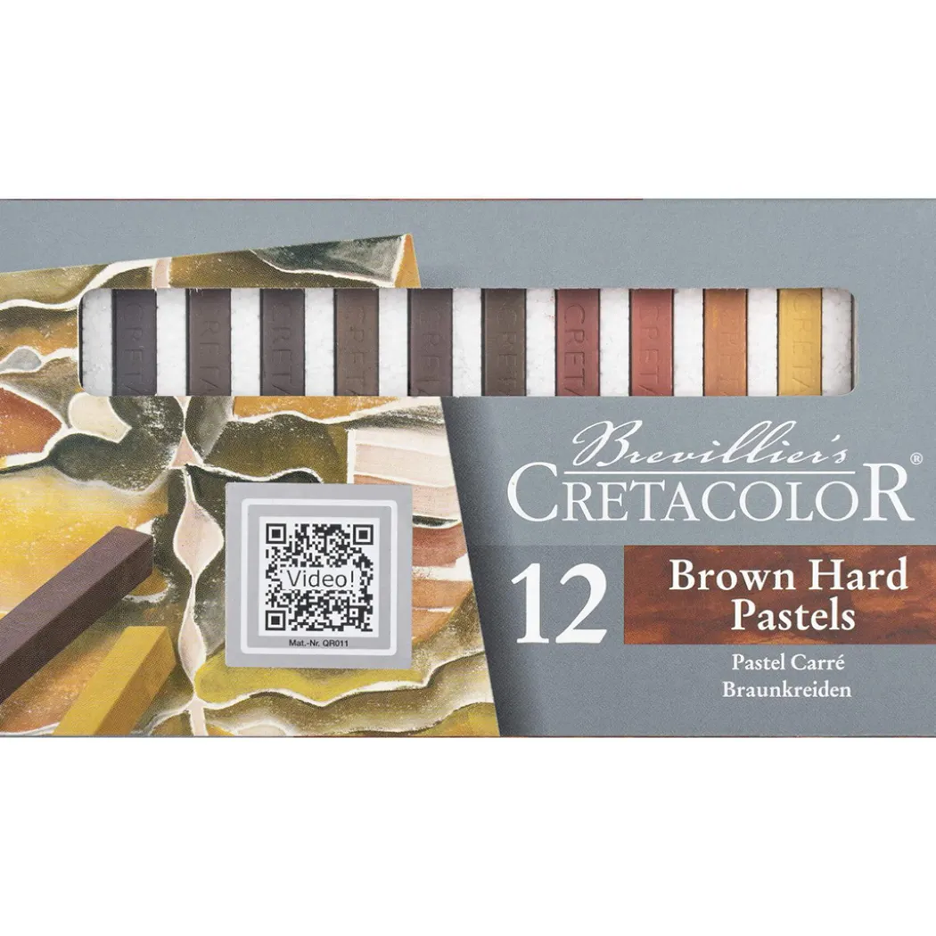 Pastellkritor Hårda Brun/Röd 12-set