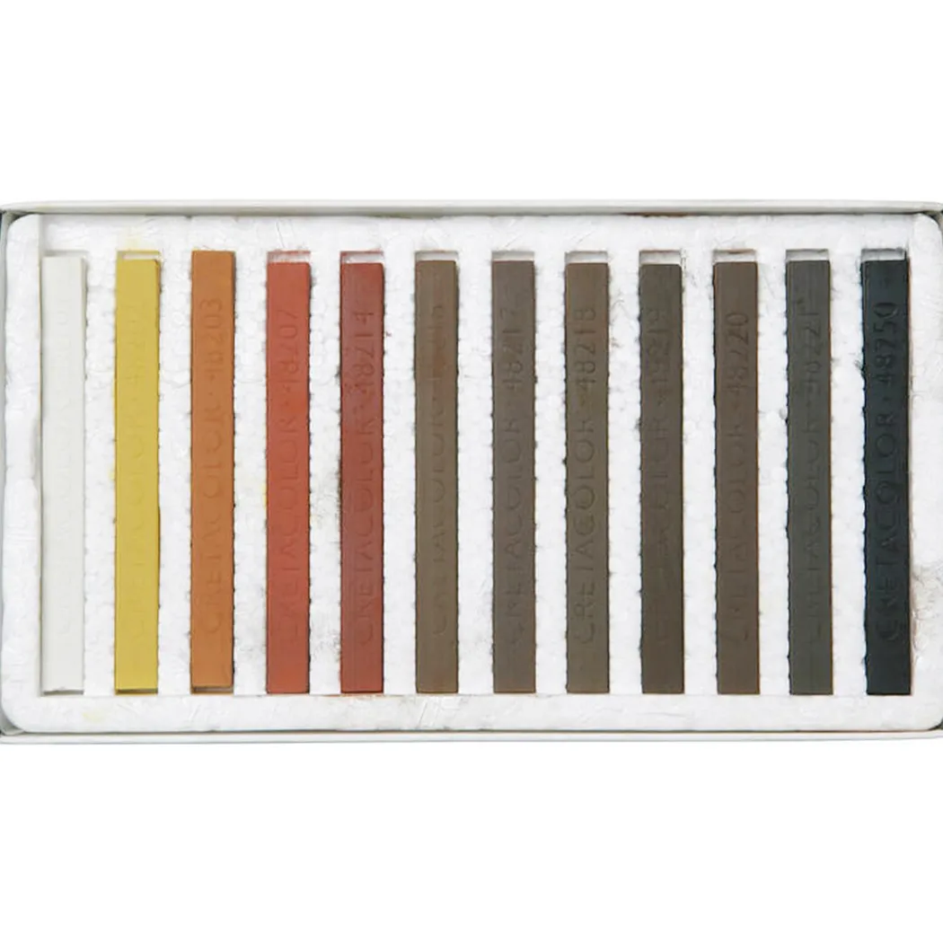 Pastellkritor Hårda Brun/Röd 12-set