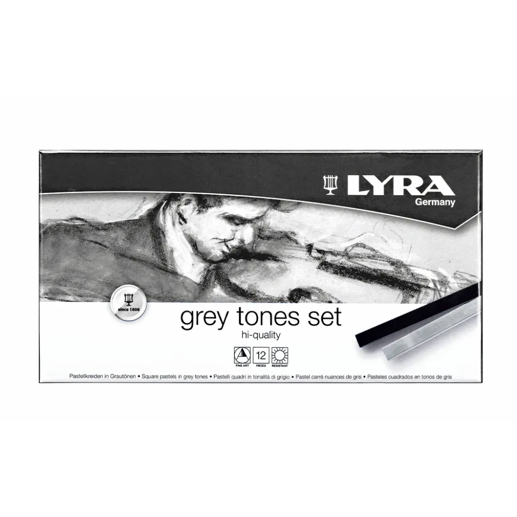 Pastellkritor Hårda Grey Tones 12-set