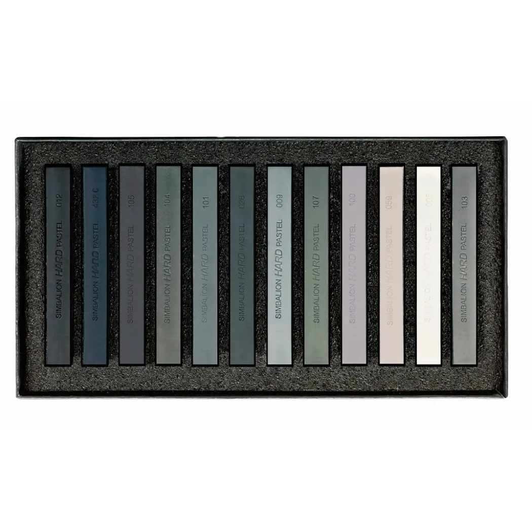 Pastellkritor Hårda Grey Tones 12-set