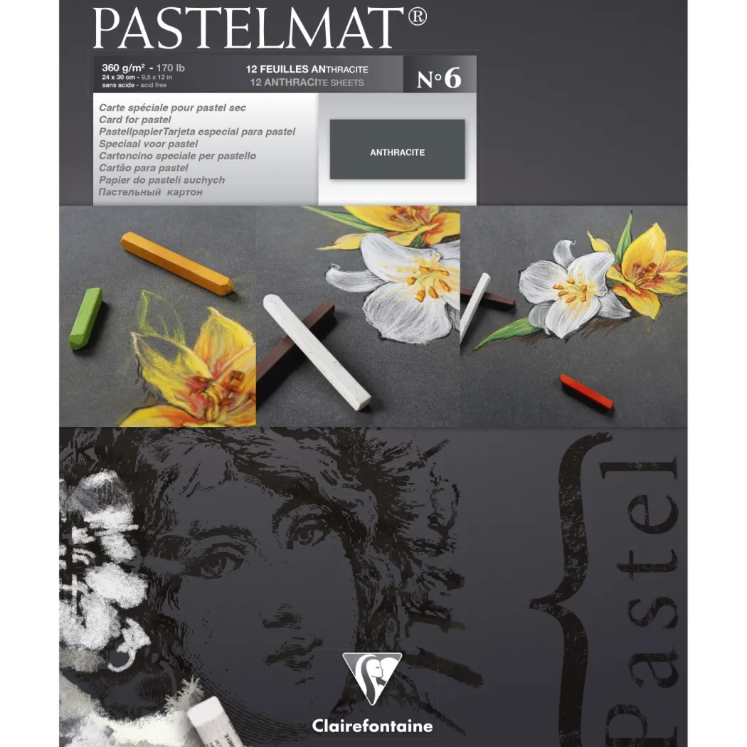 Pastelmat Konstnärsblock Anthracite 24x30 cm