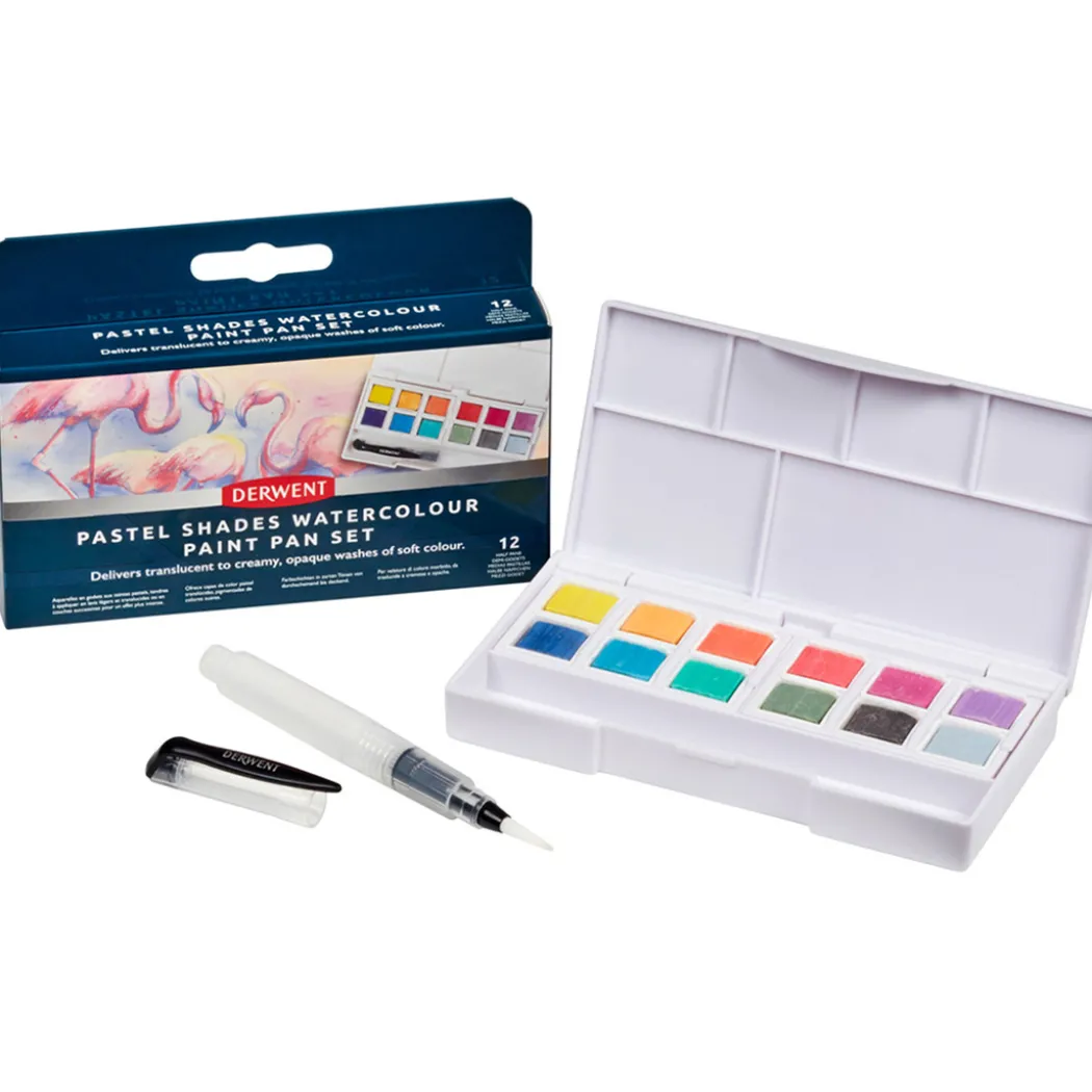 Pastel Shades Akvarellfärg 12-set halvkoppar