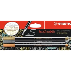 Pen 68 Fiberpenna Metallic 3-pack
