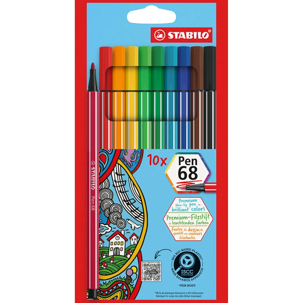 Pen 68 Fiberpenna 10-pack
