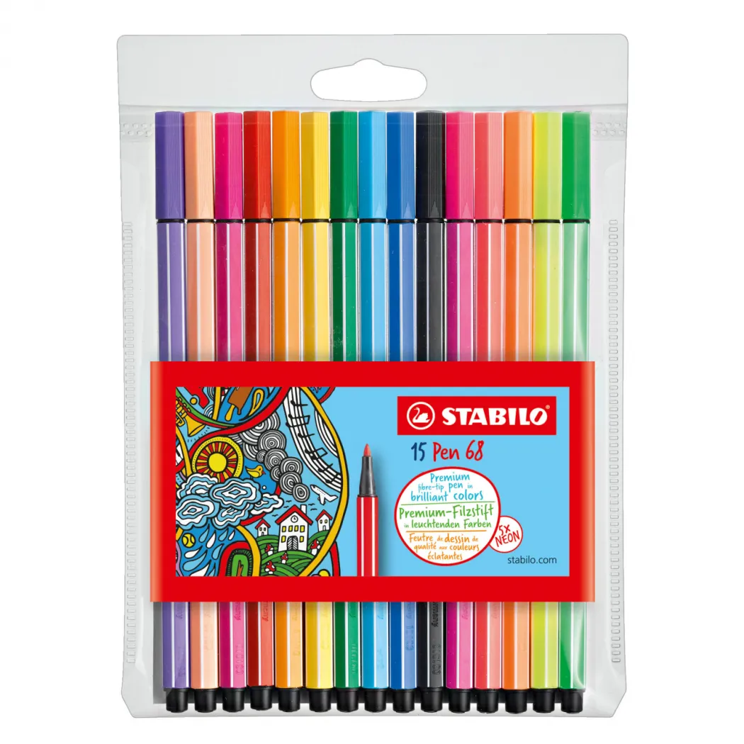 Pen 68 Fiberpenna 15-pack (3 år+)