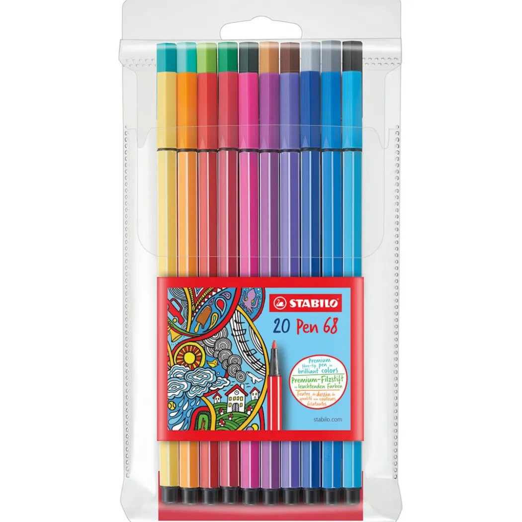 Pen 68 Fiberpenna 20-pack (3 år+)