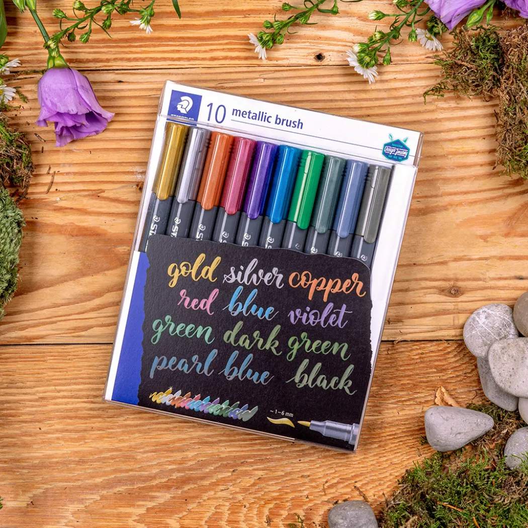 Penselpenna Metallic 10-pack