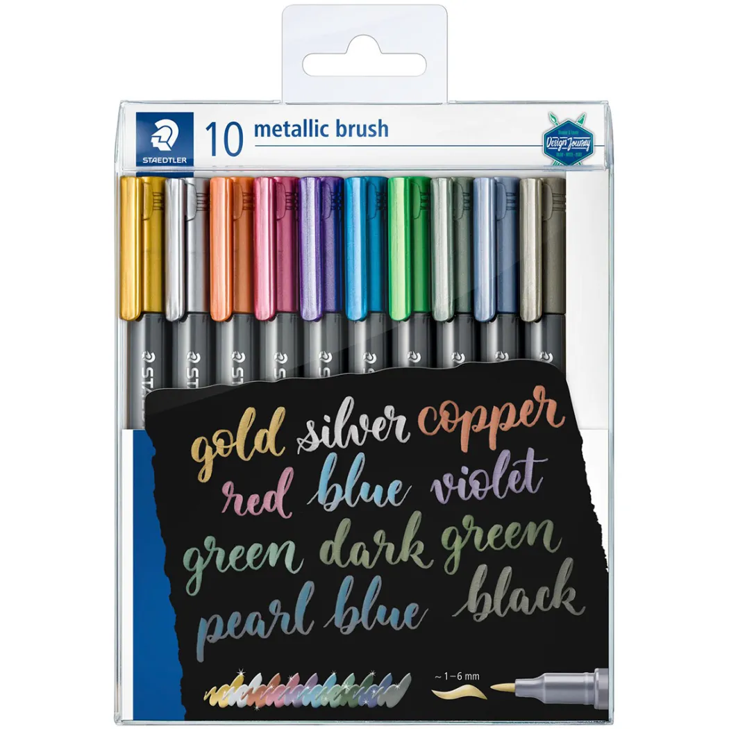Penselpenna Metallic 10-pack