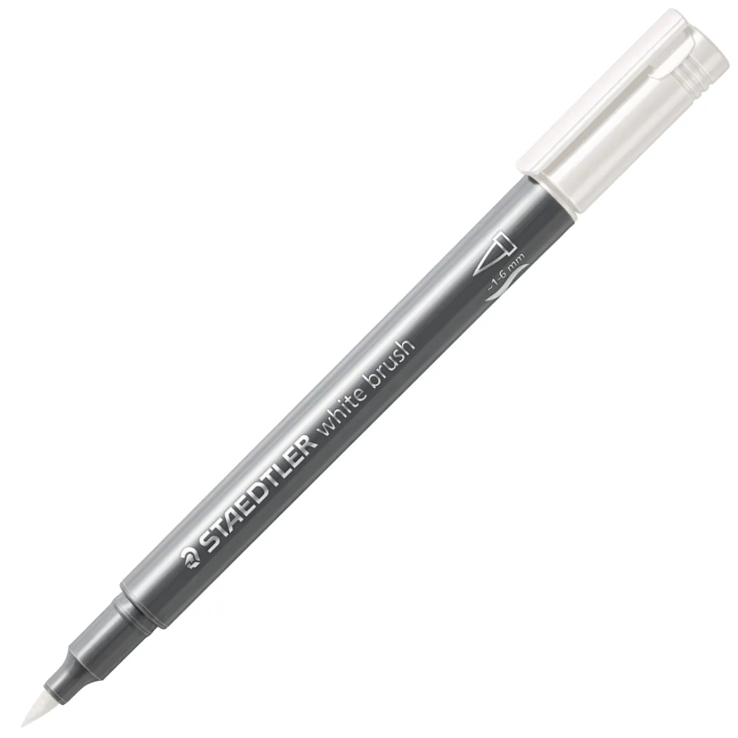 Penselpenna Metallic vit