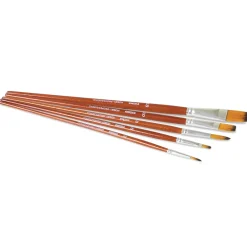 Penslar Rund/platt spets 5-set Akryl