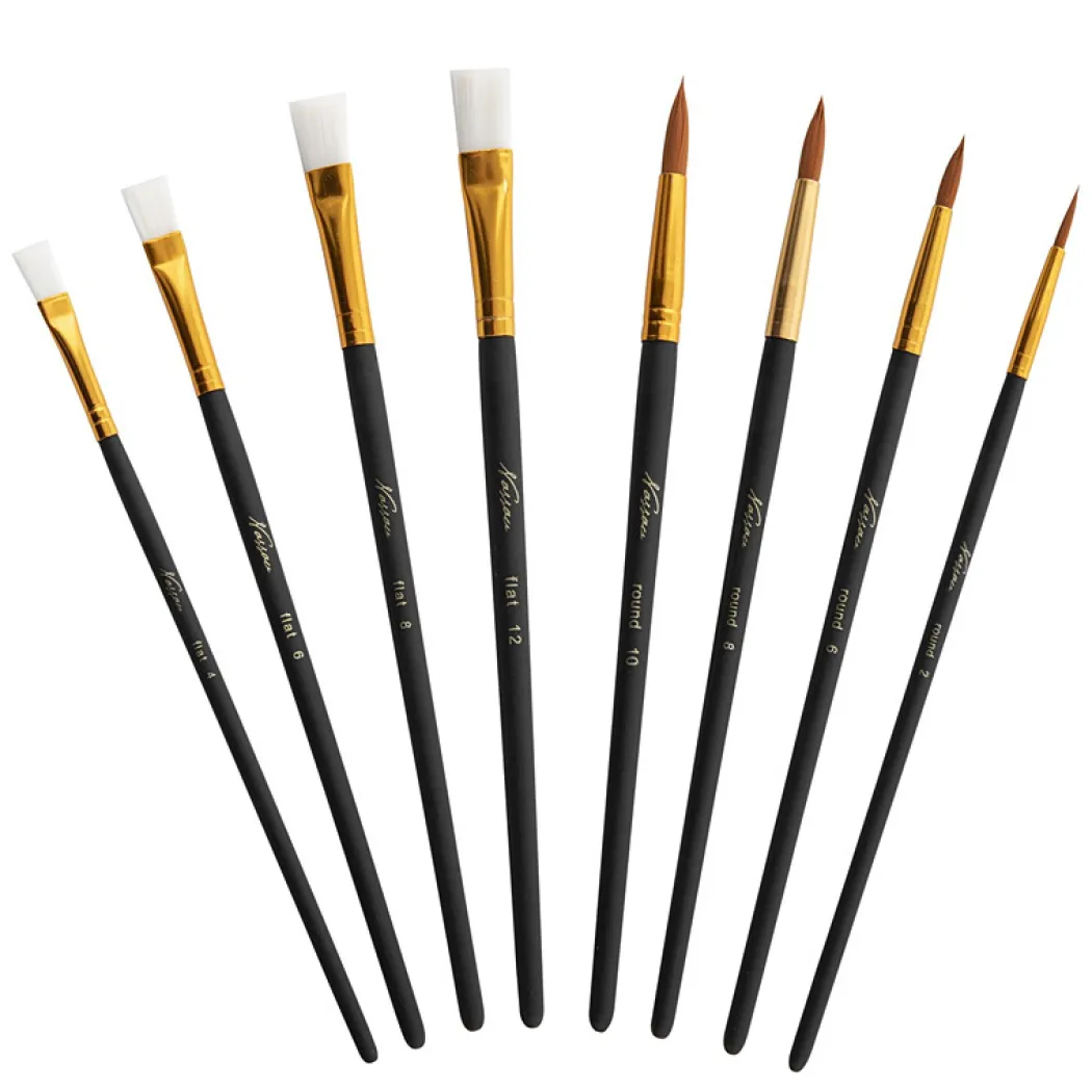Penslar 8-set + Träpalett