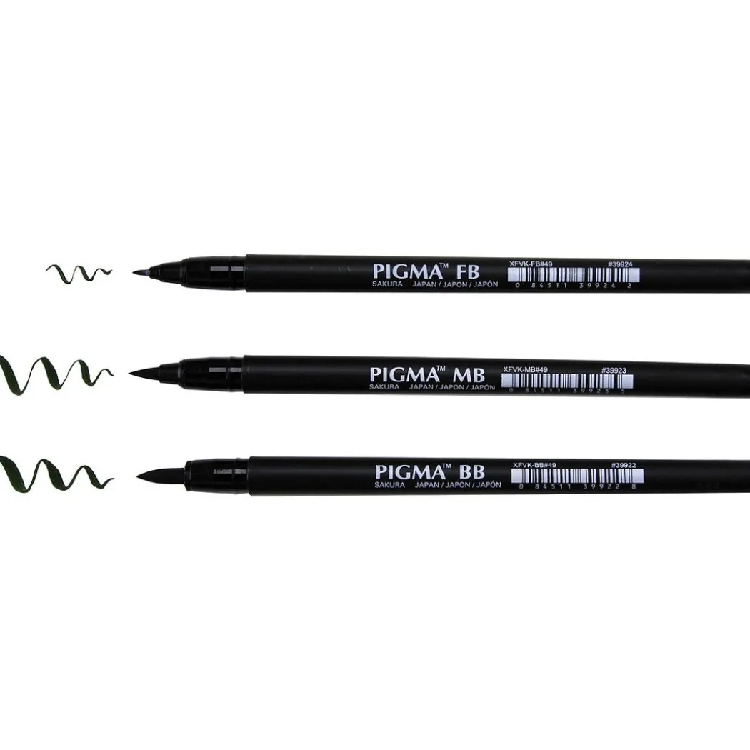 Pigma Brush Pen 3-set