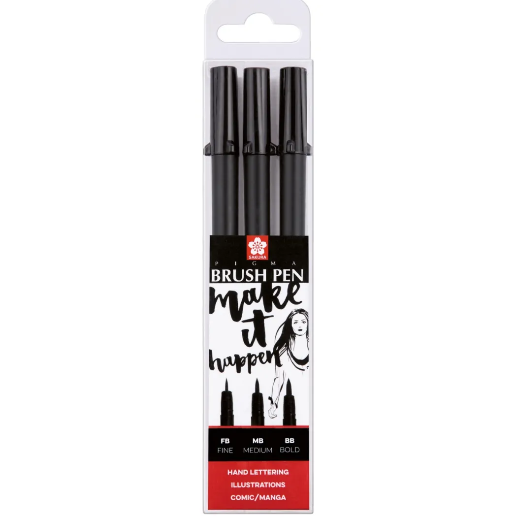 Pigma Brush Pen 3-set