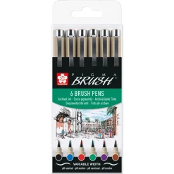 Pigma Brush 6-set Basic Colours