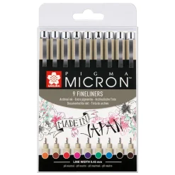Pigma Micron Fineliner Color 9-pack