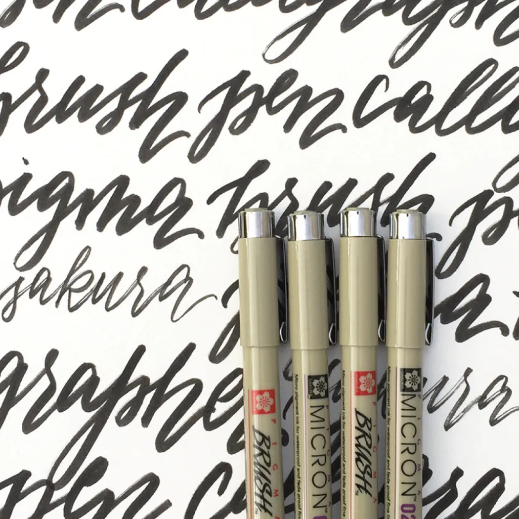 Pigma Micron Fineliner 6-set + 1 Brush Pen