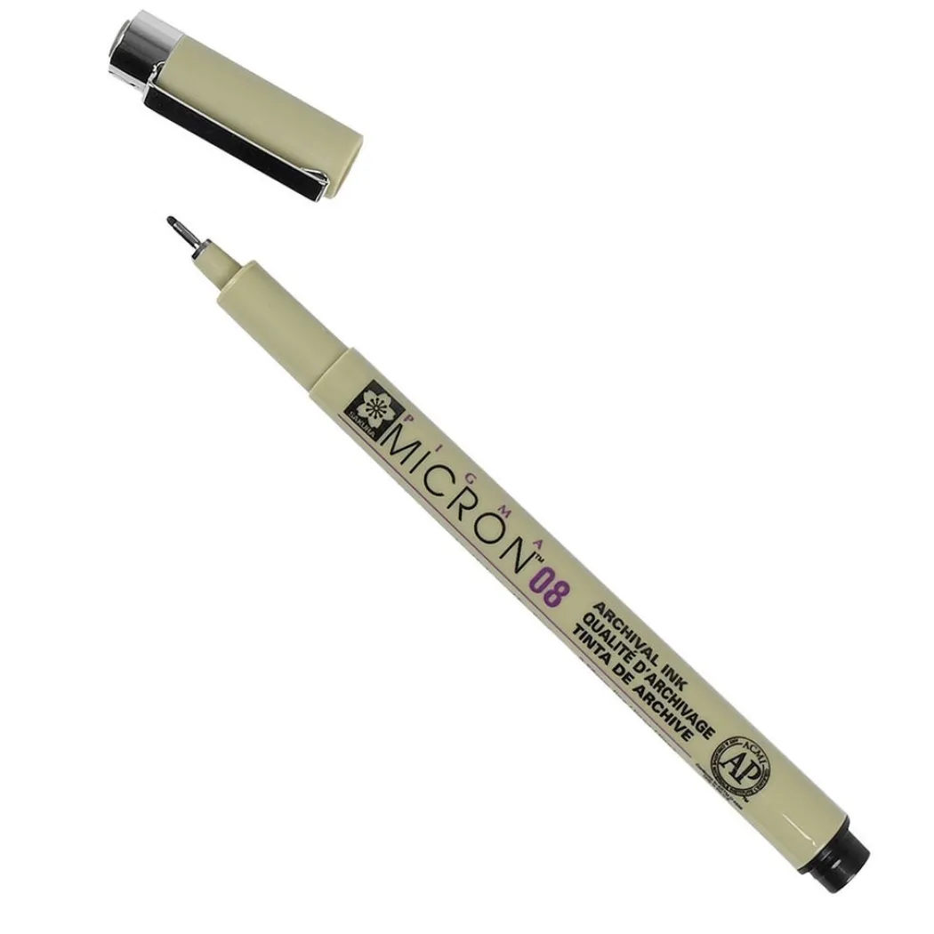 Pigma Micron Fineliner 6-set + 1 Brush Pen