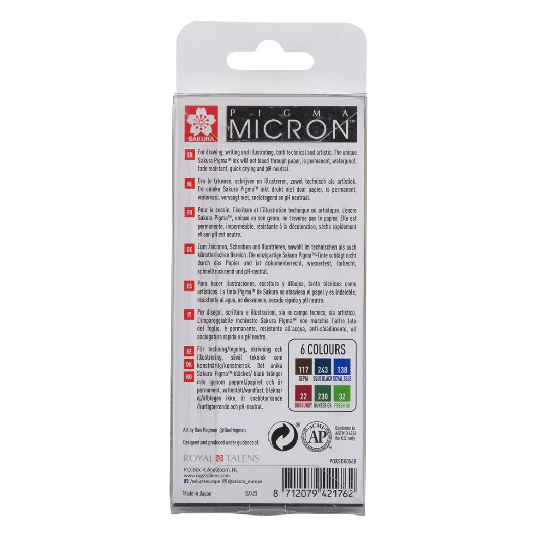 Pigma Micron Fineliner 6-set 05 Earth Colours