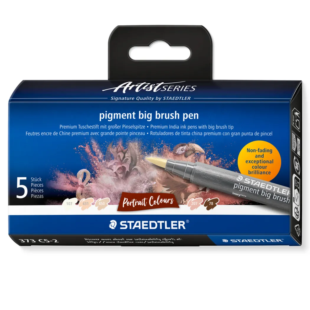 Pigment Arts Big Brush Pen 5-set Portrait