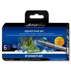Pigment Arts Brush Pen 6-set Blue/Green