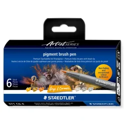 Pigment Arts Brush Pen 6-set Grey/Caramel