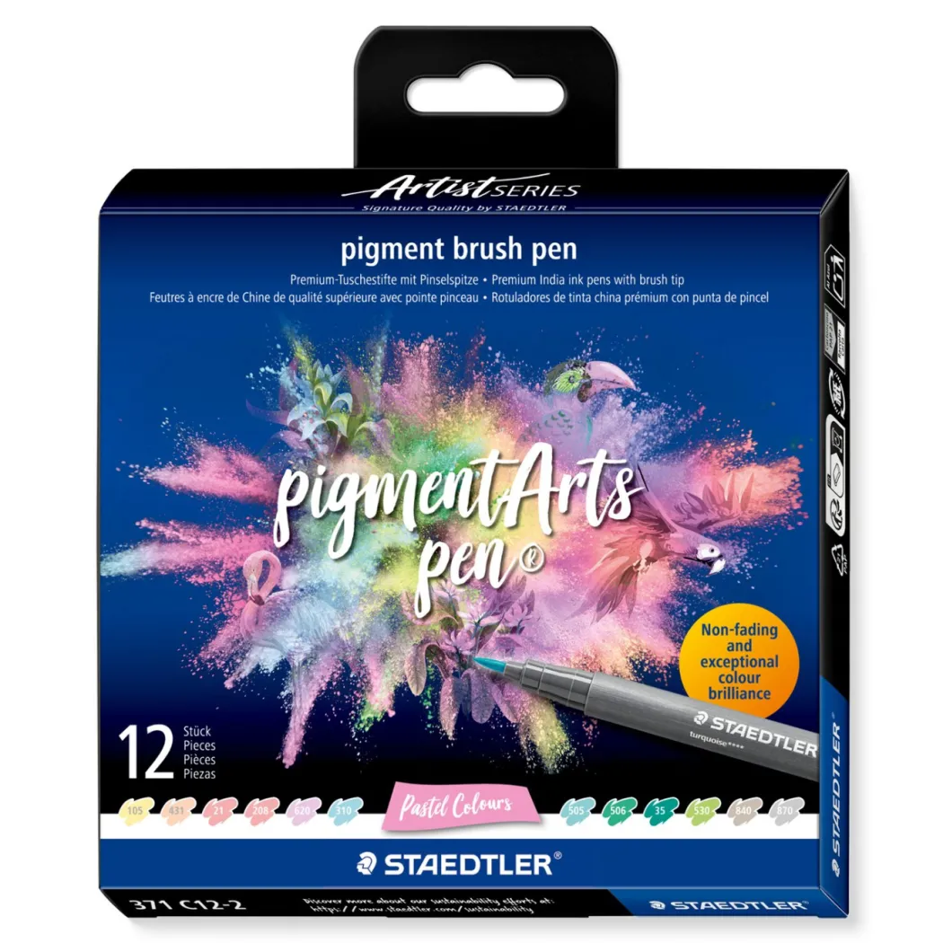 Pigment Arts Brush Pen 12-set Pastel