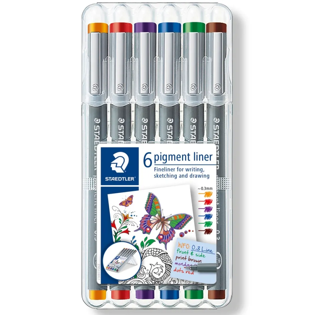Pigment Liner Color 0.3 mm 6-set